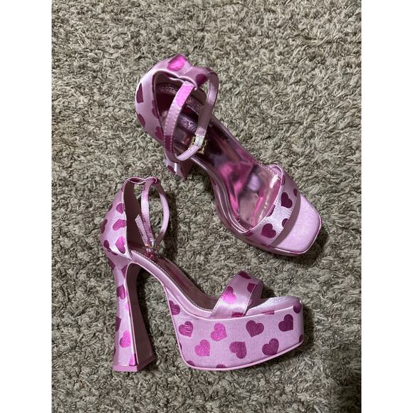 Dolls Kill Sugar Thrill Love Language Heart Platform Heels 9 - Picture 1 of 7